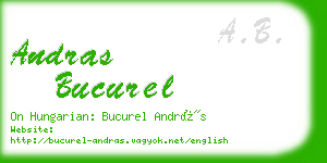 andras bucurel business card